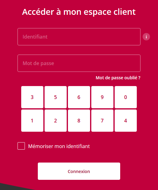 Bloc de connexion à l'espace client La Médicale